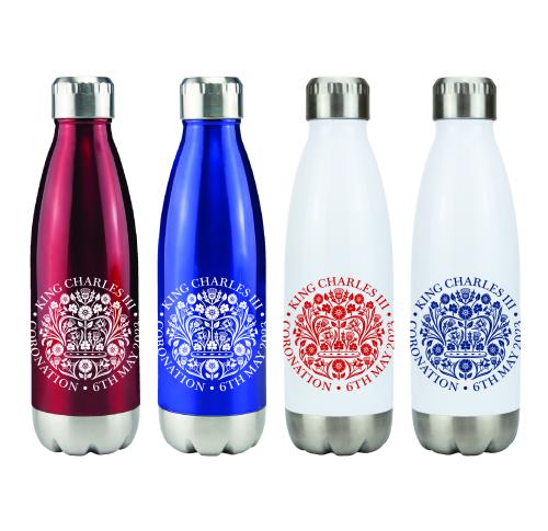 King's Coronation Commemorative Chilly Style Metal Insulated Water Bottle 500ml